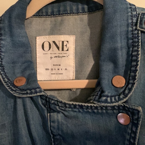 Urban Outfitters x One Teaspoon Slouchy Distressed Denim Moto Jacket XS - Picture 5 of 9